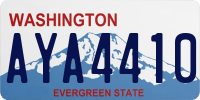 WA license plate AYA4410