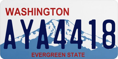 WA license plate AYA4418