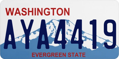 WA license plate AYA4419