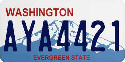 WA license plate AYA4421