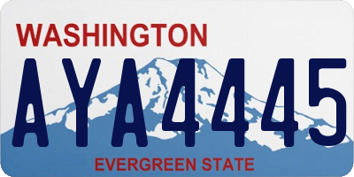 WA license plate AYA4445