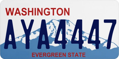 WA license plate AYA4447