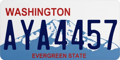 WA license plate AYA4457