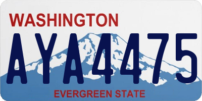WA license plate AYA4475