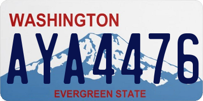 WA license plate AYA4476