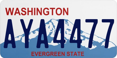 WA license plate AYA4477