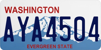 WA license plate AYA4504