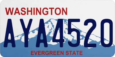 WA license plate AYA4520