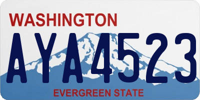 WA license plate AYA4523