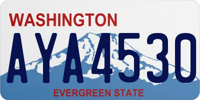 WA license plate AYA4530
