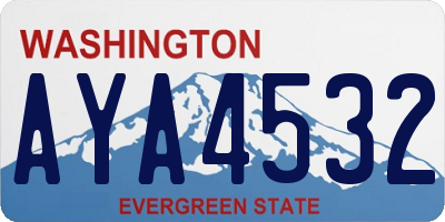 WA license plate AYA4532