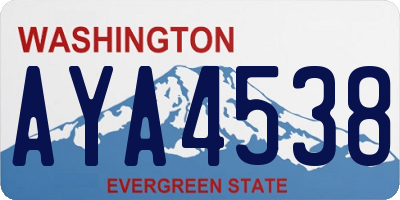 WA license plate AYA4538