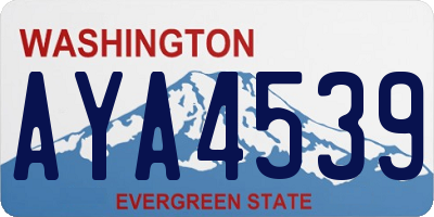 WA license plate AYA4539