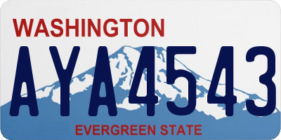 WA license plate AYA4543