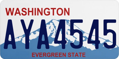 WA license plate AYA4545