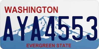 WA license plate AYA4553