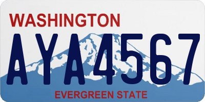 WA license plate AYA4567
