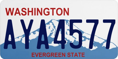 WA license plate AYA4577
