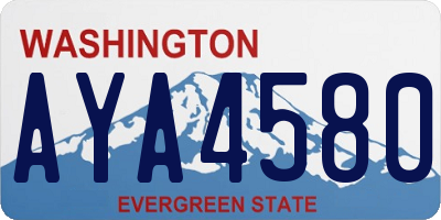 WA license plate AYA4580