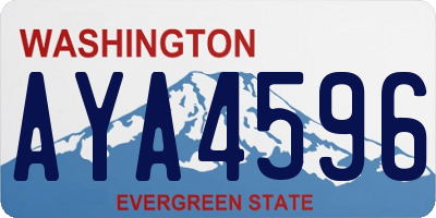 WA license plate AYA4596