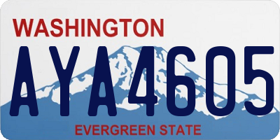 WA license plate AYA4605