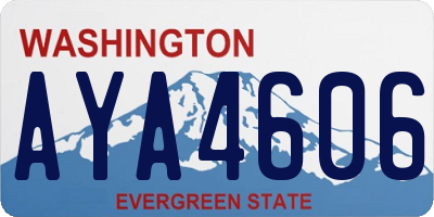 WA license plate AYA4606
