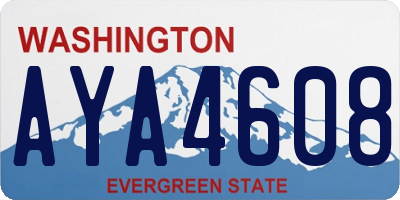 WA license plate AYA4608