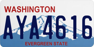 WA license plate AYA4616