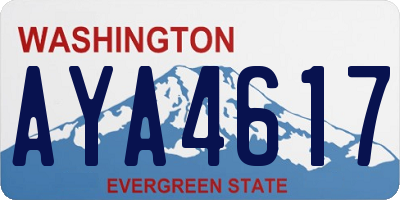 WA license plate AYA4617