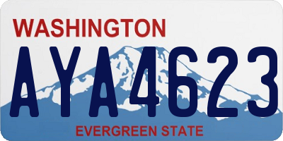 WA license plate AYA4623