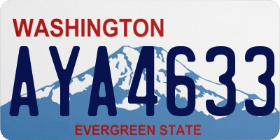 WA license plate AYA4633