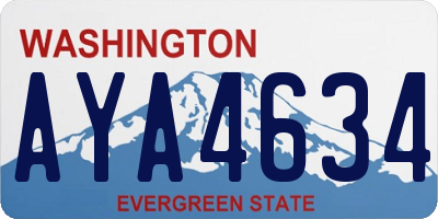 WA license plate AYA4634