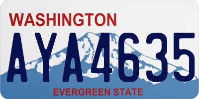 WA license plate AYA4635