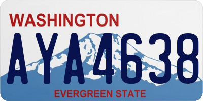 WA license plate AYA4638