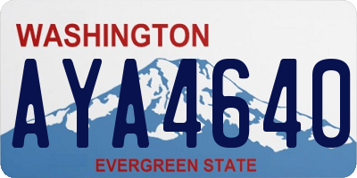 WA license plate AYA4640