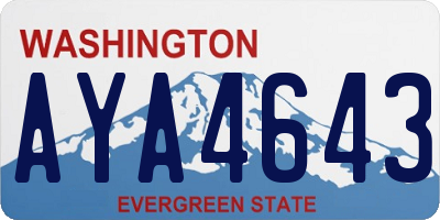 WA license plate AYA4643