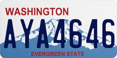 WA license plate AYA4646