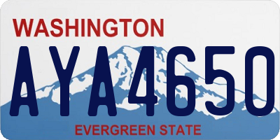 WA license plate AYA4650