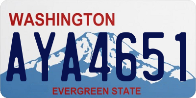 WA license plate AYA4651