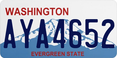 WA license plate AYA4652