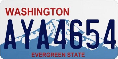 WA license plate AYA4654