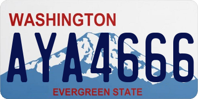 WA license plate AYA4666
