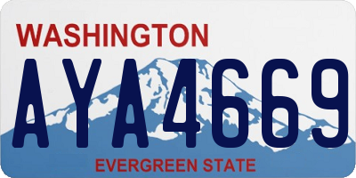 WA license plate AYA4669