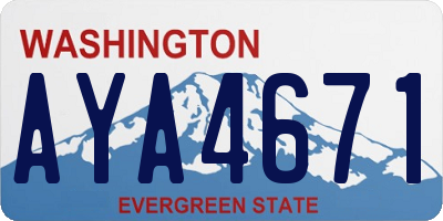 WA license plate AYA4671