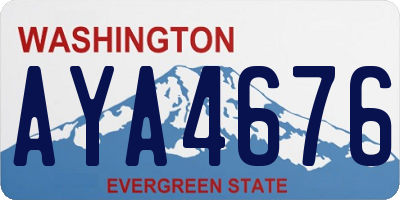 WA license plate AYA4676