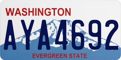 WA license plate AYA4692