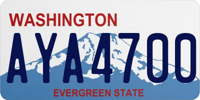 WA license plate AYA4700