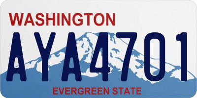 WA license plate AYA4701