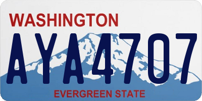 WA license plate AYA4707