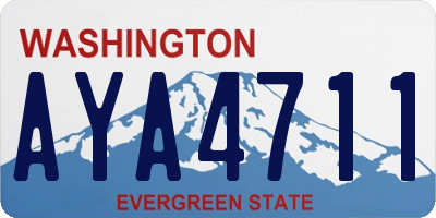 WA license plate AYA4711